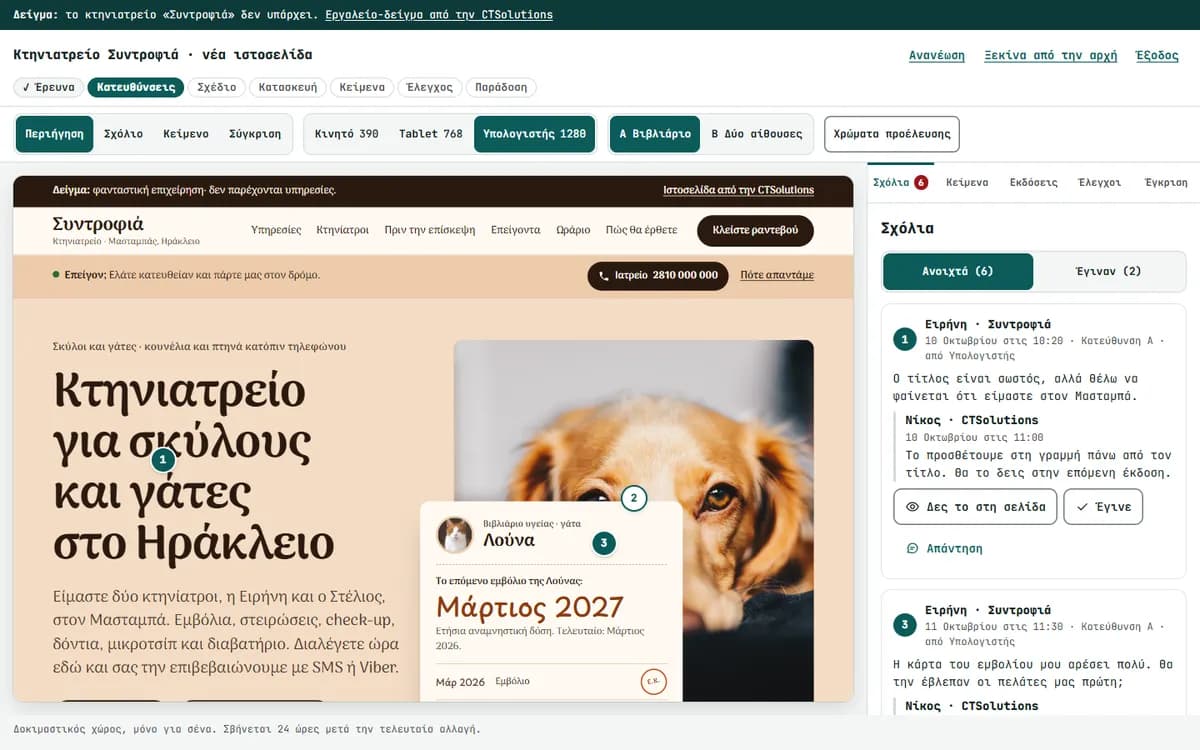 Η αρχική σελίδα του demo-proepiskopisi.ctsolutions.gr